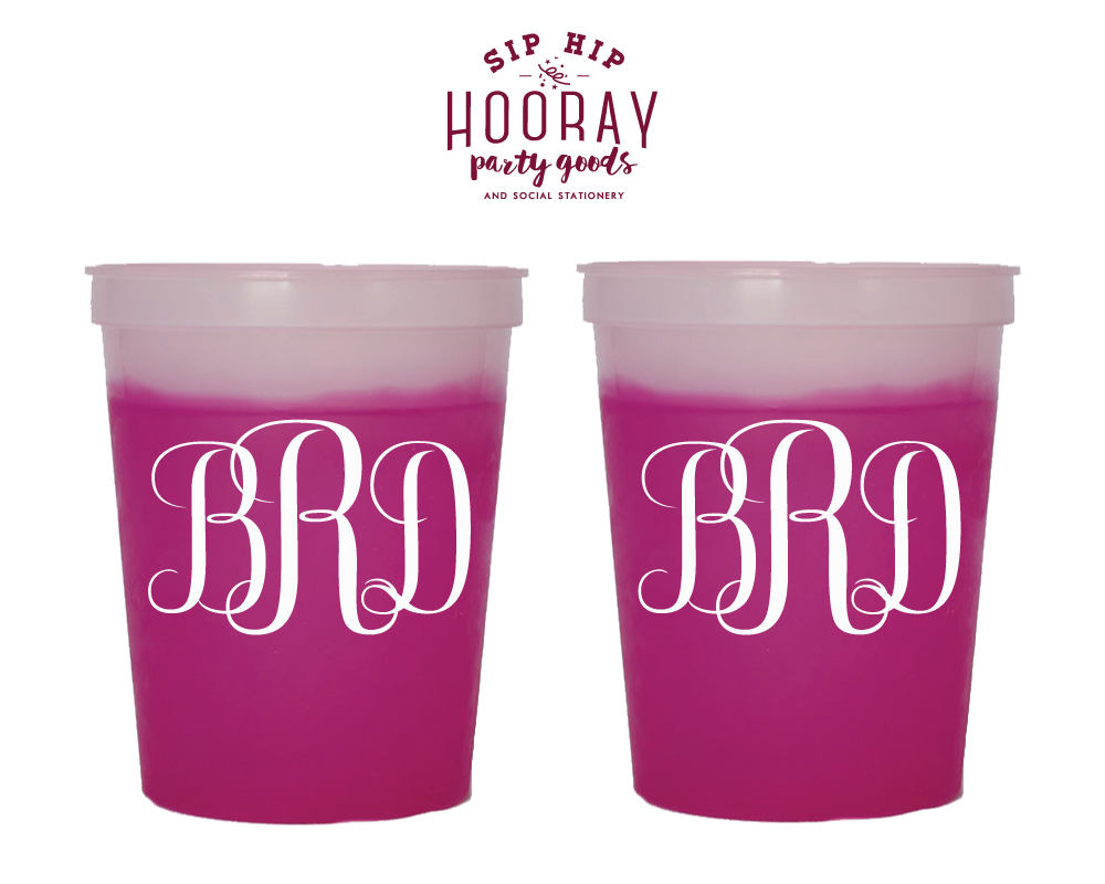 Whimsical Cursive Monogram Mood Cup #1847