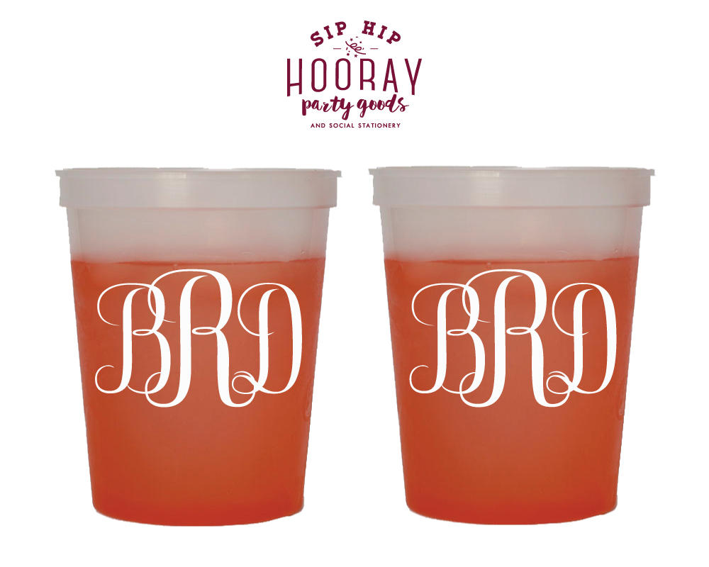 Whimsical Cursive Monogram Mood Cup #1847
