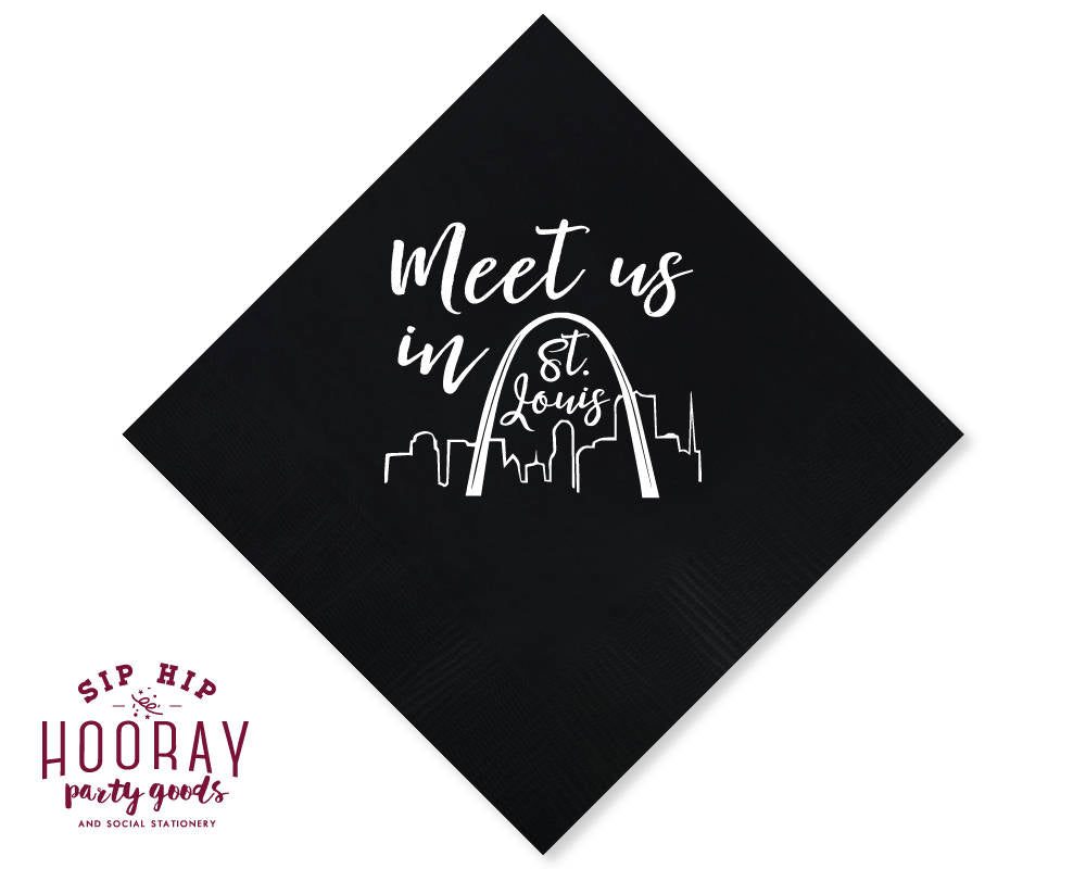 St Louis Wedding Beverage Napkins #1848