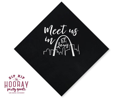 St Louis Wedding Beverage Napkins #1848