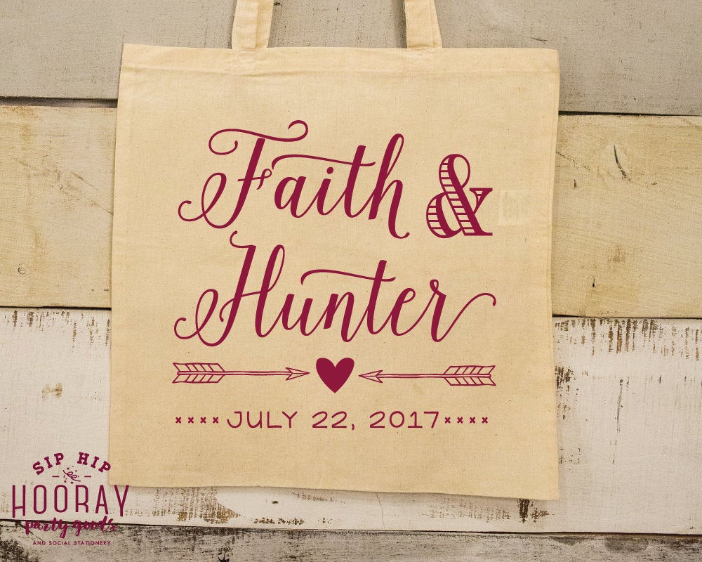 Arrow Rustic Wedding Tote Bags #1805