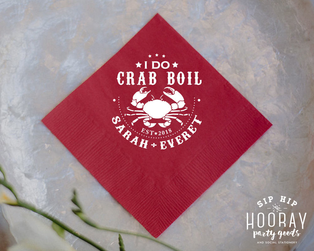 I Do Crab Boil Beverage Napkins #1808