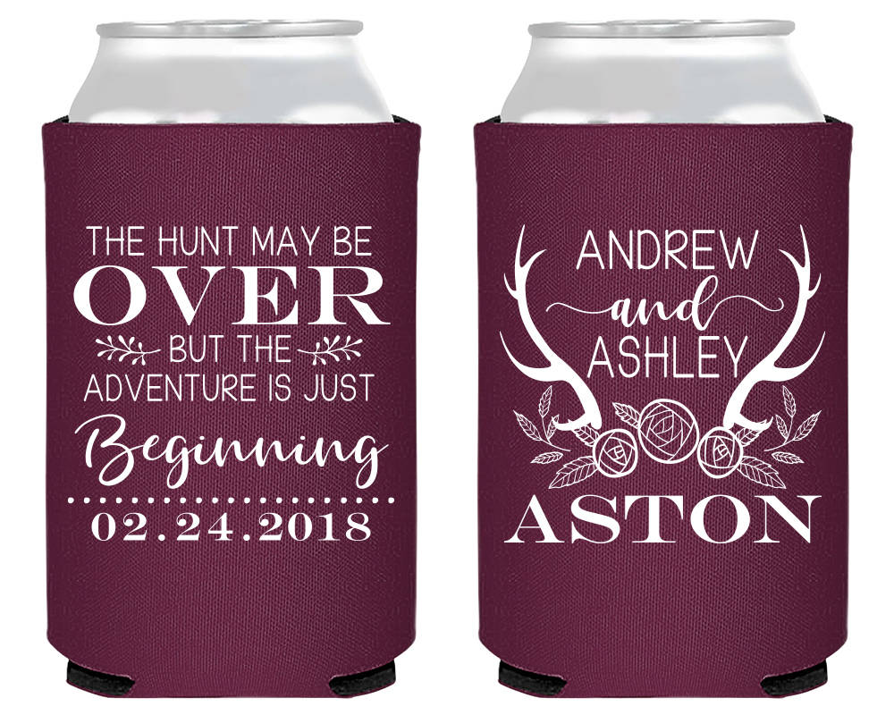 Our Adventure is Just Beginning Wedding Guest Gift Neoprene Can Coolers, #1861