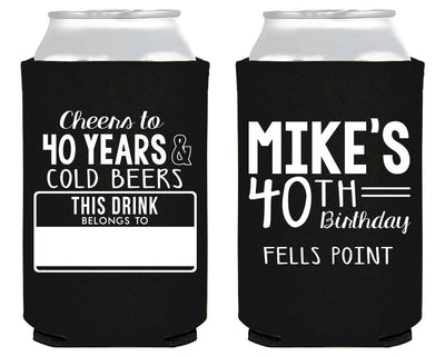 Name Tag Birthday Can Coolers #1866