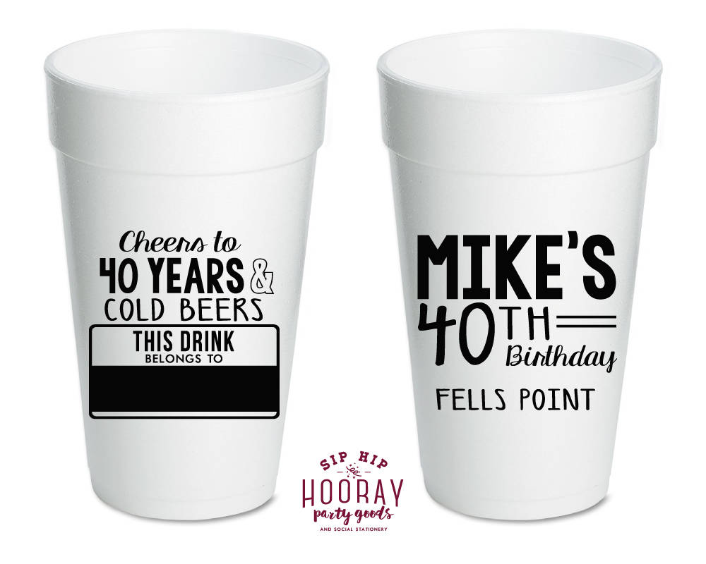 Name Tag Beer Foam Cups #1866