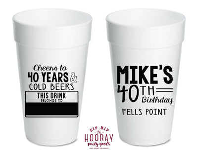 Name Tag Beer Foam Cups #1866