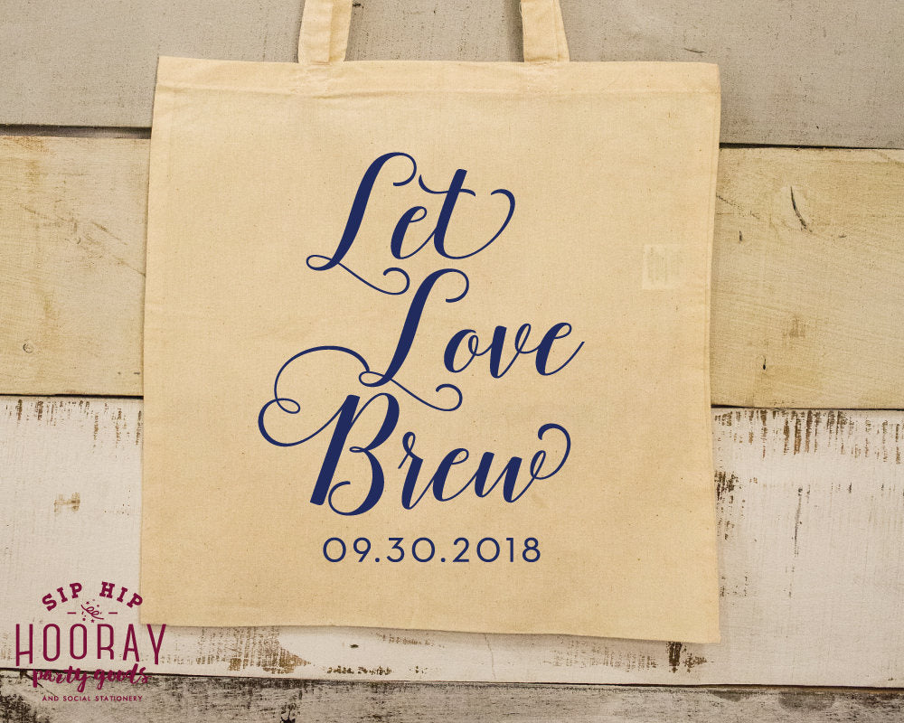 Let Love Brew Wedding Welcome Tote Bag 1868