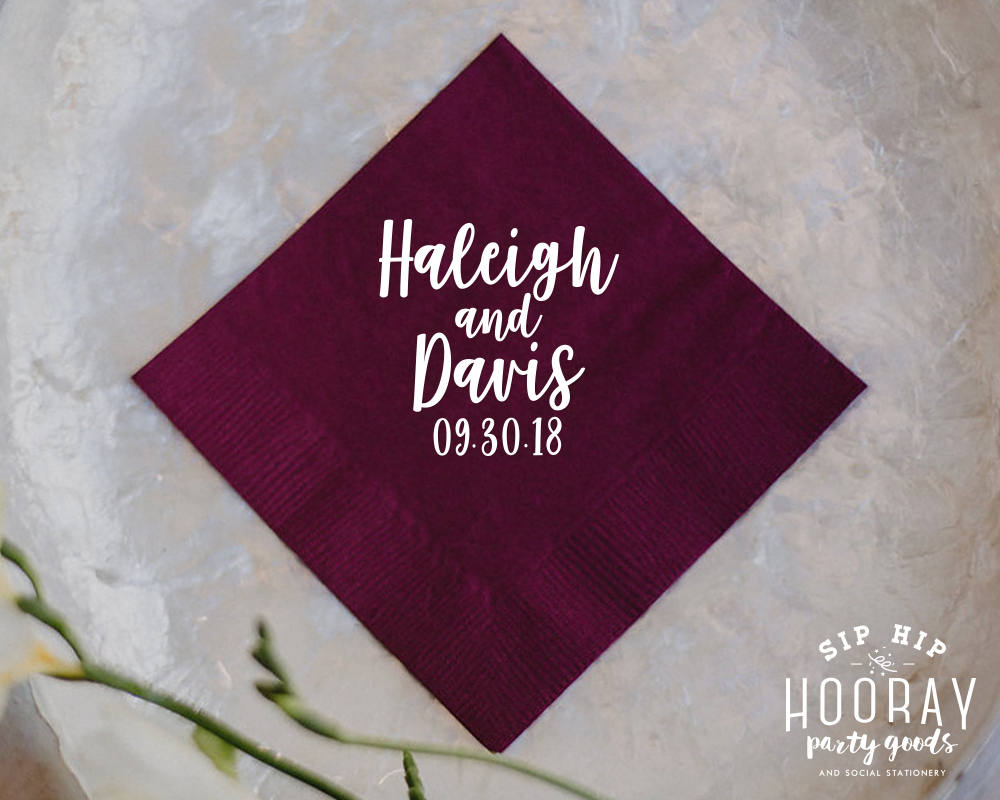 Custom Wedding Cocktail Napkins Design #1869