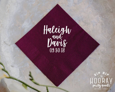 Custom Wedding Cocktail Napkins Design #1869