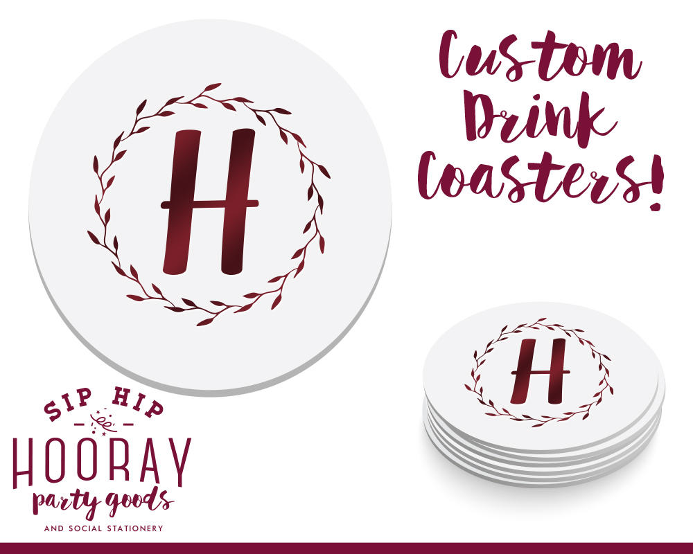 Personalized Custom Foil Drink Coasters #1869