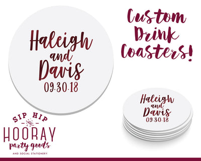 Personalized Custom Foil Drink Coasters #1869