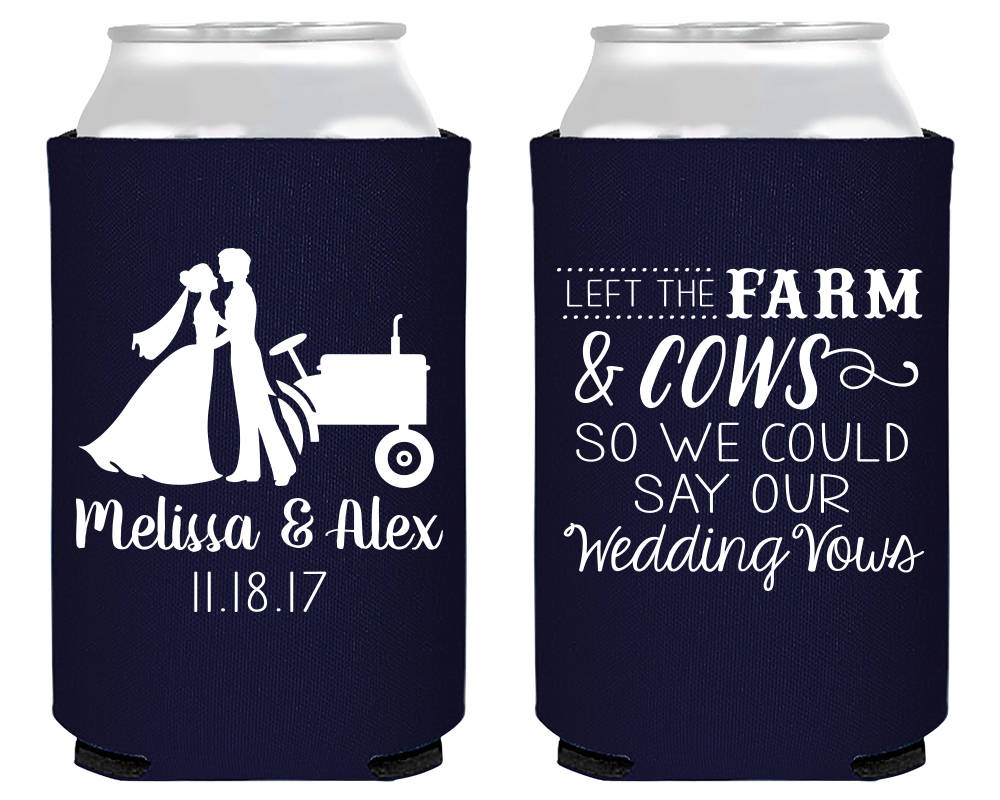 Country Barn Wedding Neoprene Can Coolers #1876