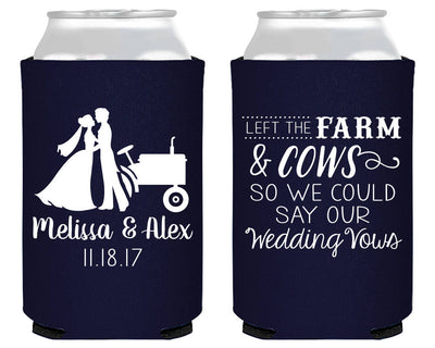 Country Barn Wedding Neoprene Can Coolers #1876