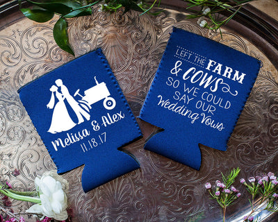 Country Barn Wedding Neoprene Can Coolers #1876