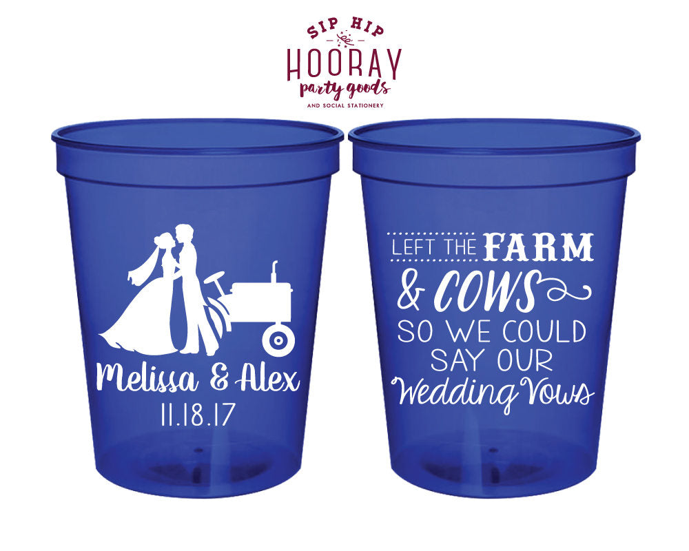 Rustic Country Wedding Stadium Cups #1876