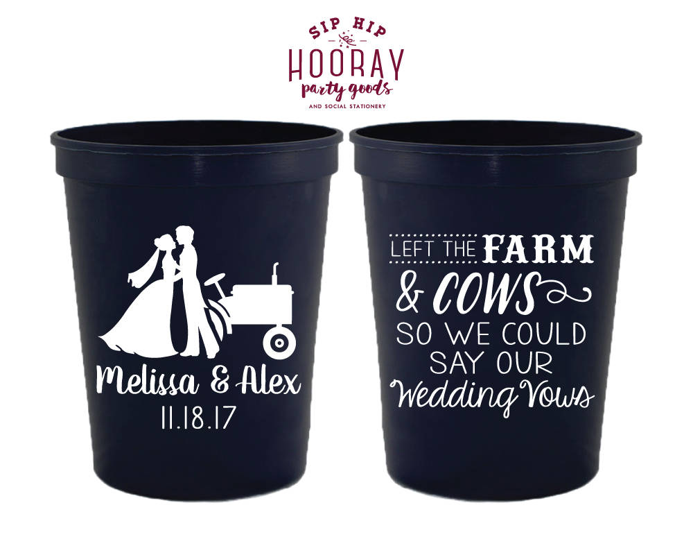 Rustic Country Wedding Stadium Cups #1876