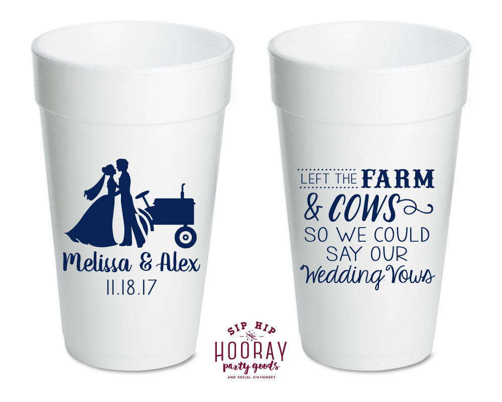 Southern Wedding Styrofoam Cups #1876