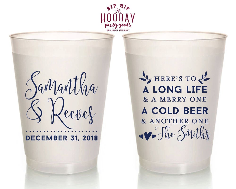 Heres To A Long Life Frosted Cups #1818