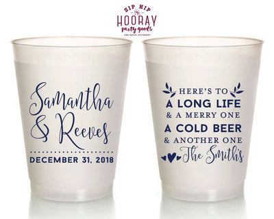 Heres To A Long Life Frosted Cups #1818
