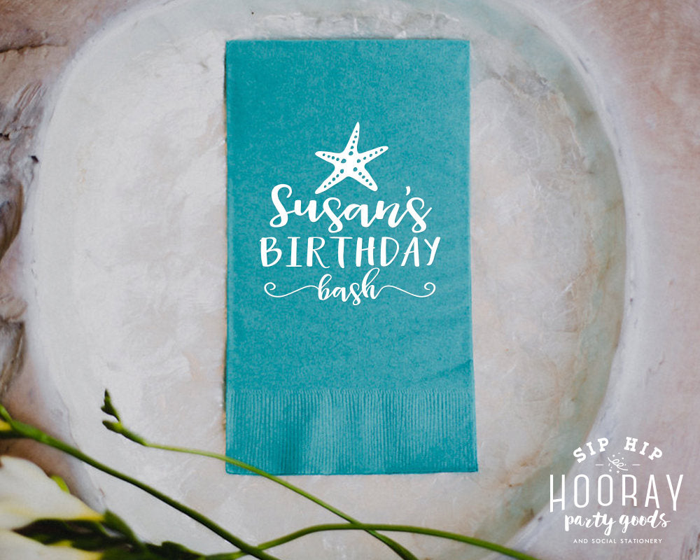 Birthday Beach Party Guest Towels #1819