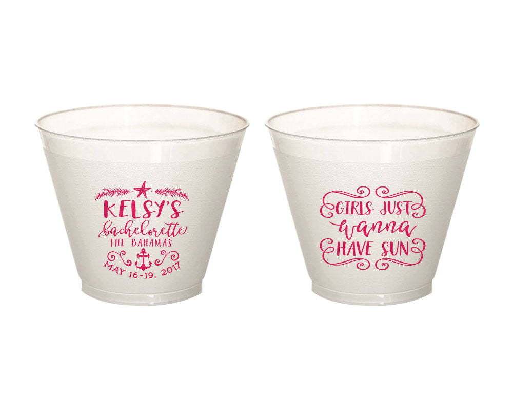 Girls Just Want To Have Fun Bachelorette Party Frosted 9oz Cups, #1880
