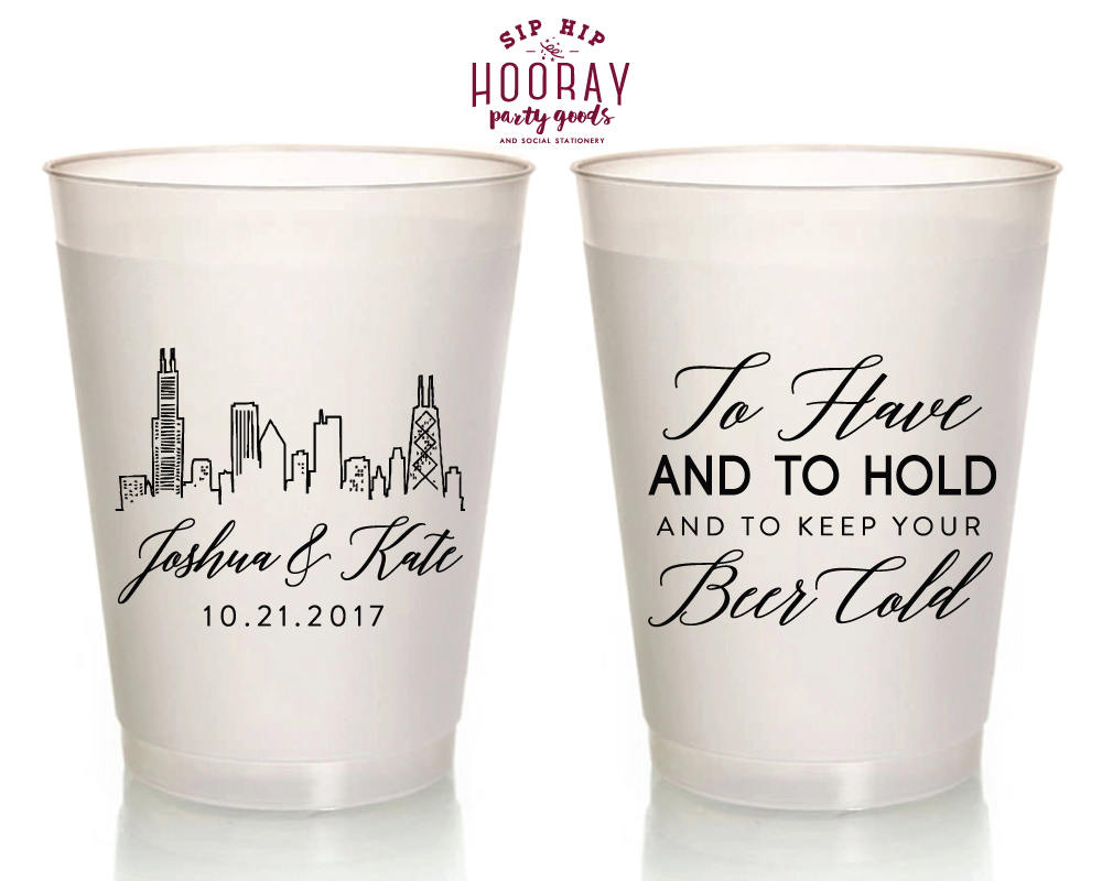 Custom Chicago Skyline Frosted Cups #1827