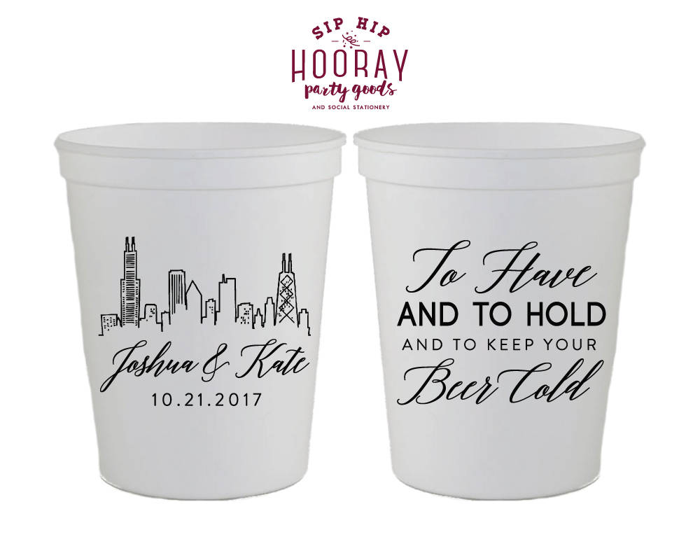 Personalized City Skyline Stadium Cups #1827
