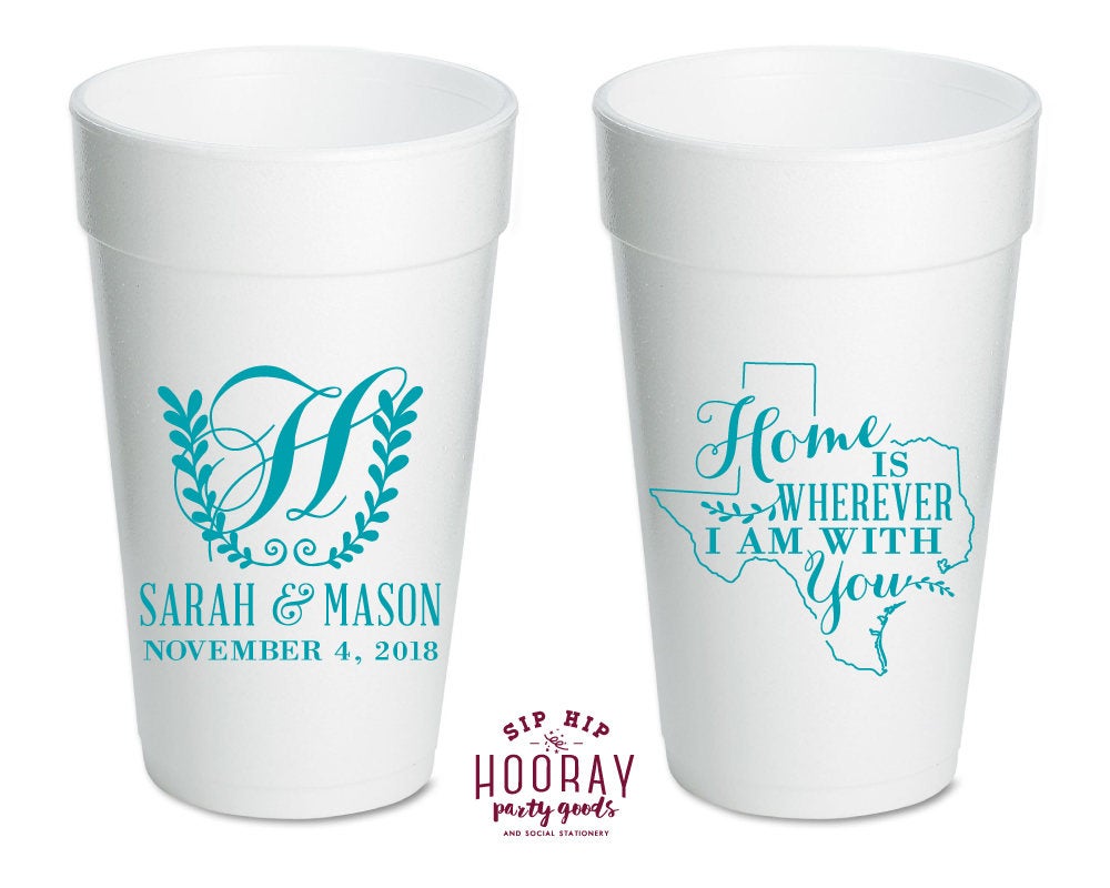 Texas Design Party Styrofoam Cups #1828
