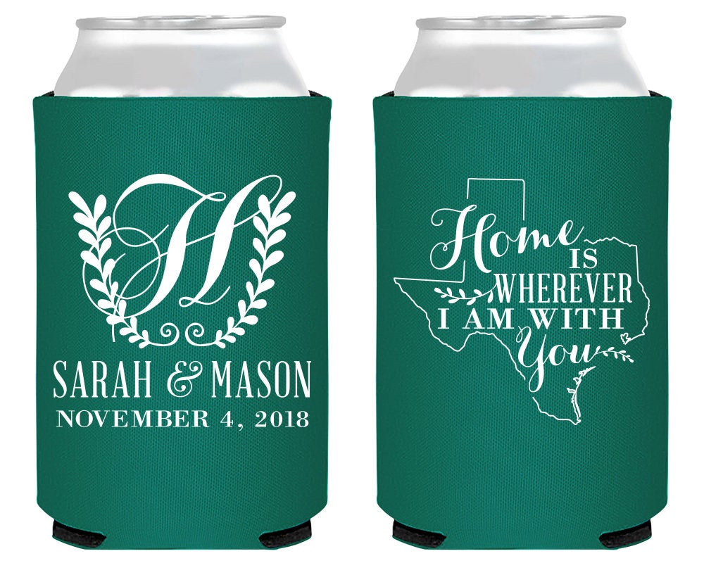 Custom State Wedding Can Coolers #1828