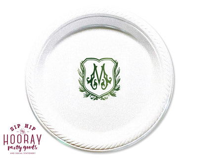 Custom Crest Monogram Dessert Plates #1890