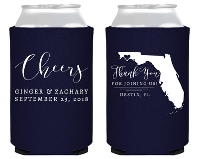 Cheers Wedding Favor Can Coolers #1891