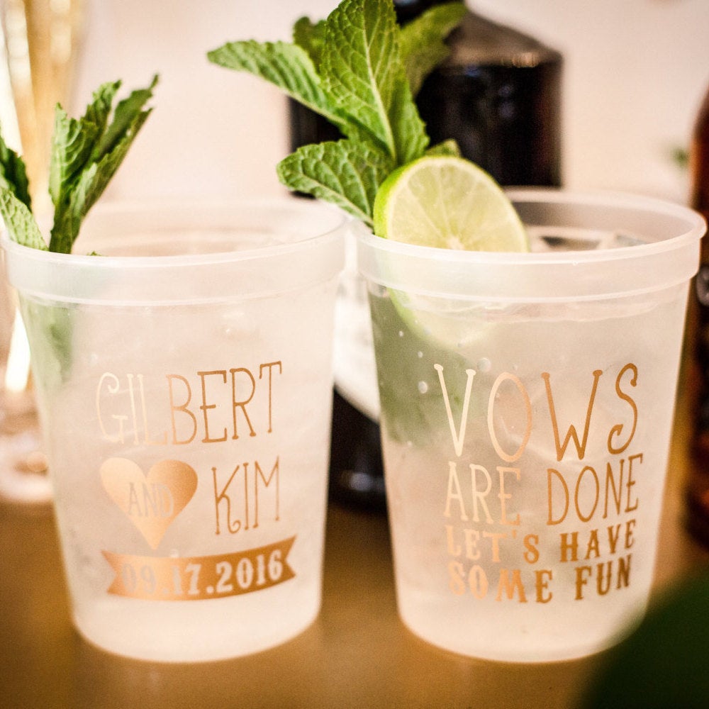 Vows Are Done Wedding Reception Stadium Cups #1117