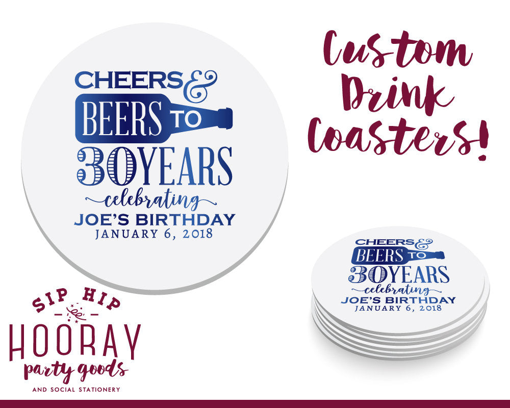Birthday Party Drink Coasters #1895
