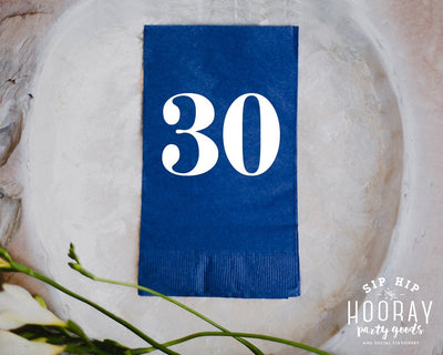 Cheers and Beers to 30 Years Guest Towel Napkin Design #1895