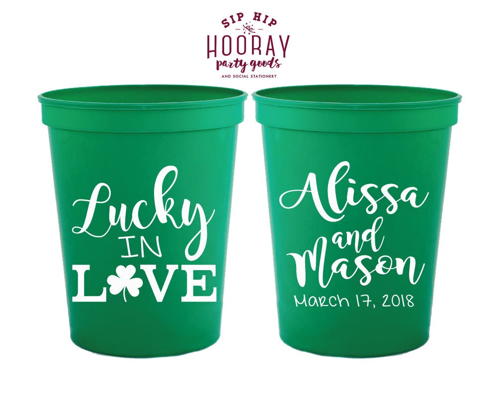 Lucky in Love St. Patrick's Day Wedding Stadium Cups 1831