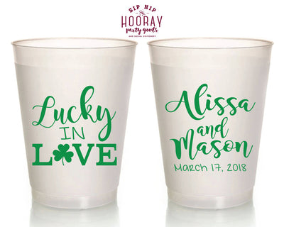 Lucky in Love Wedding Frosted Cups 1831