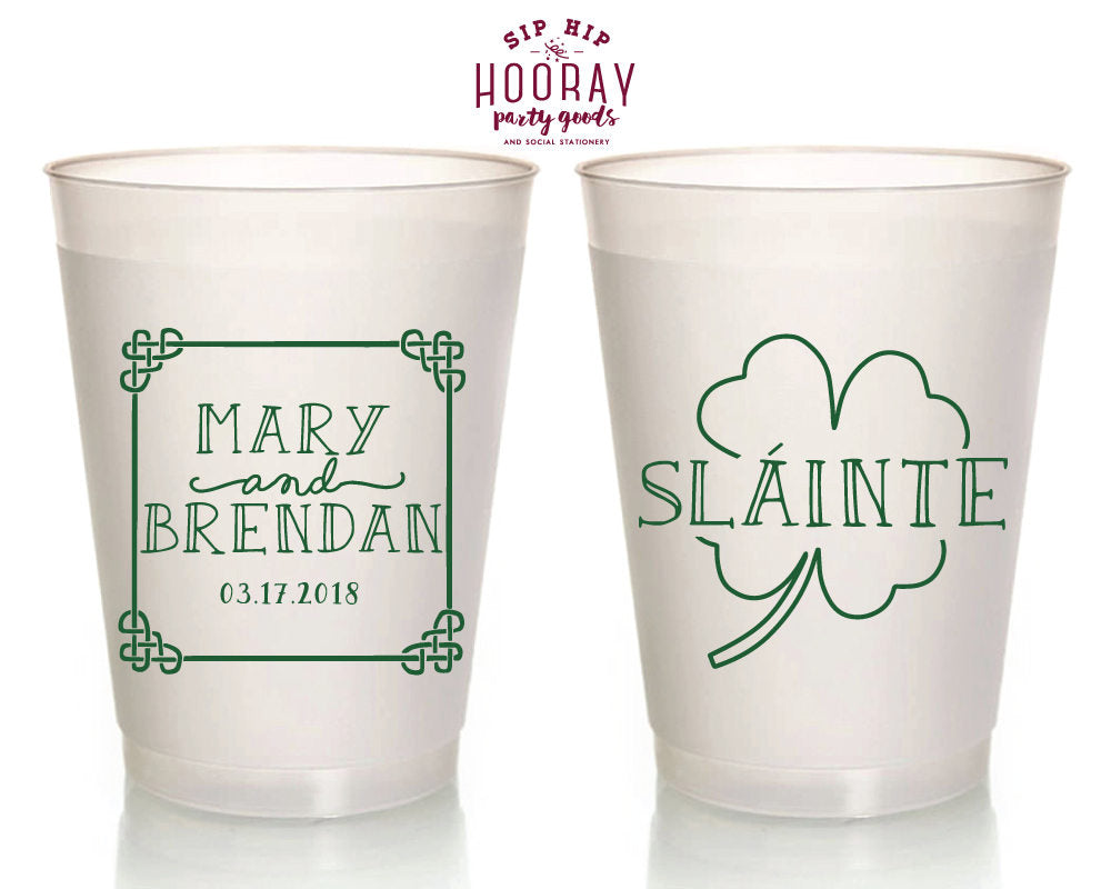 Sláinte Wedding Frosted Cup Design #1838