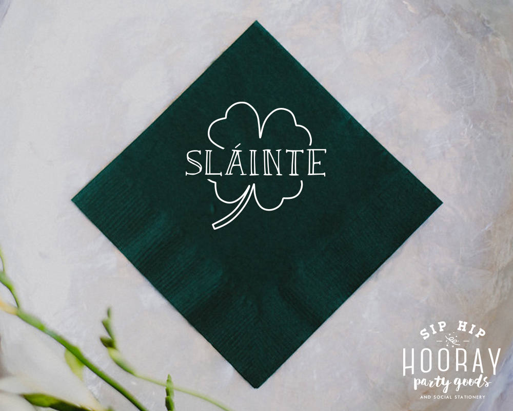 Irish Wedding Shamrock Beverage Napkins #1838
