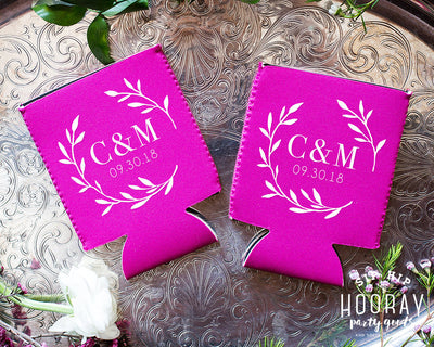 Monogrammed Wedding Favors Neoprene Can Coolers, #1842