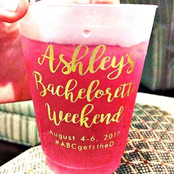 Custom Bachelorette Party Frosted Cups #1726