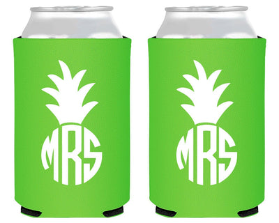 Pineapple Monogrammed Can Coolers #1443