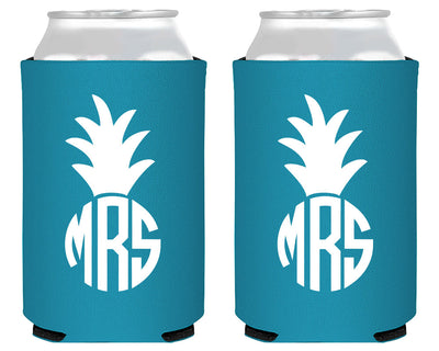 Pineapple Monogrammed Can Coolers #1443