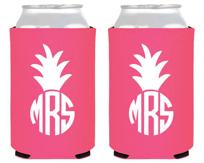 Pineapple Monogrammed Can Coolers #1443