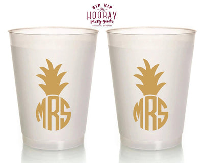 Pineapple Monogrammed Frosted Cups #1443