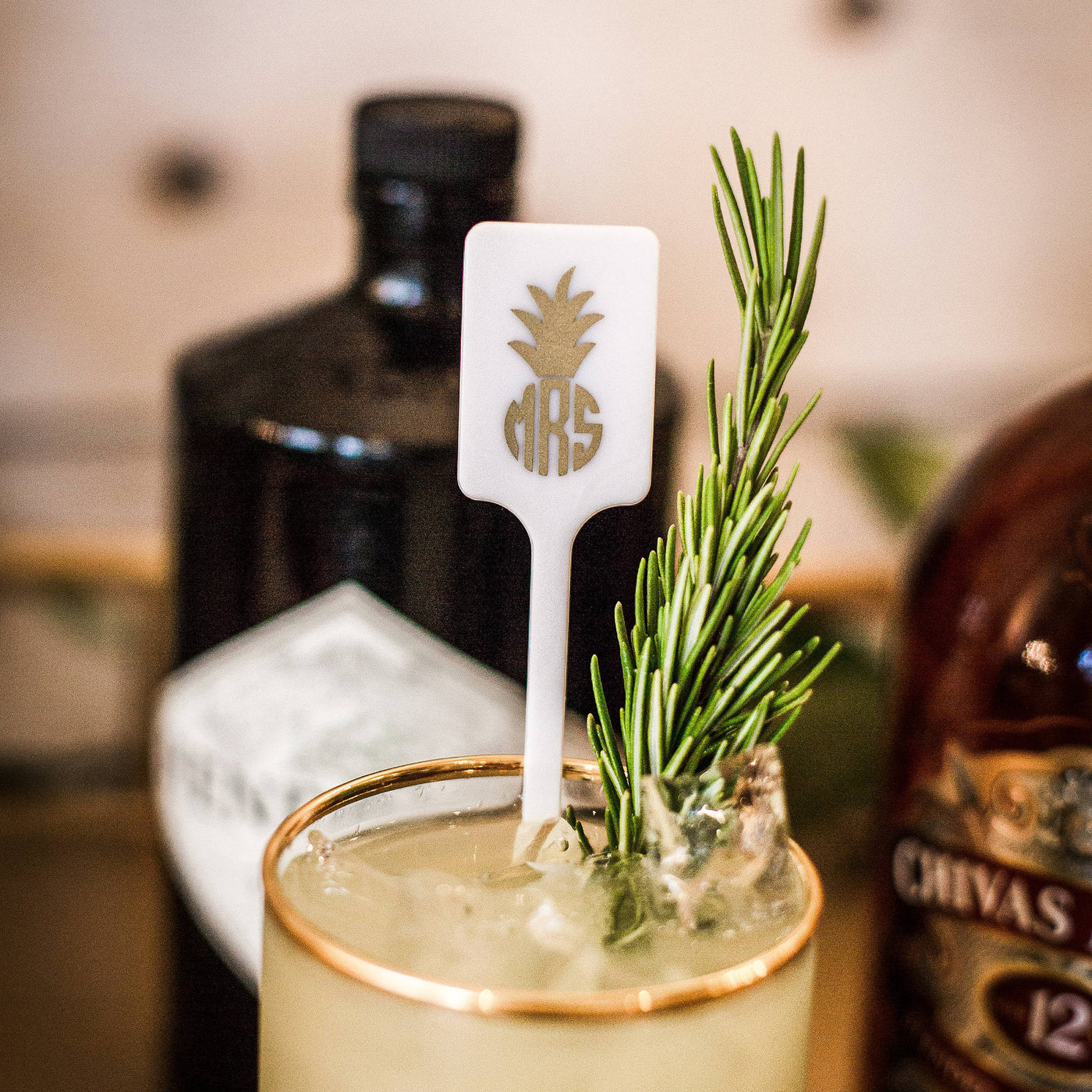 Pineapple Monogram Stir Sticks #1443