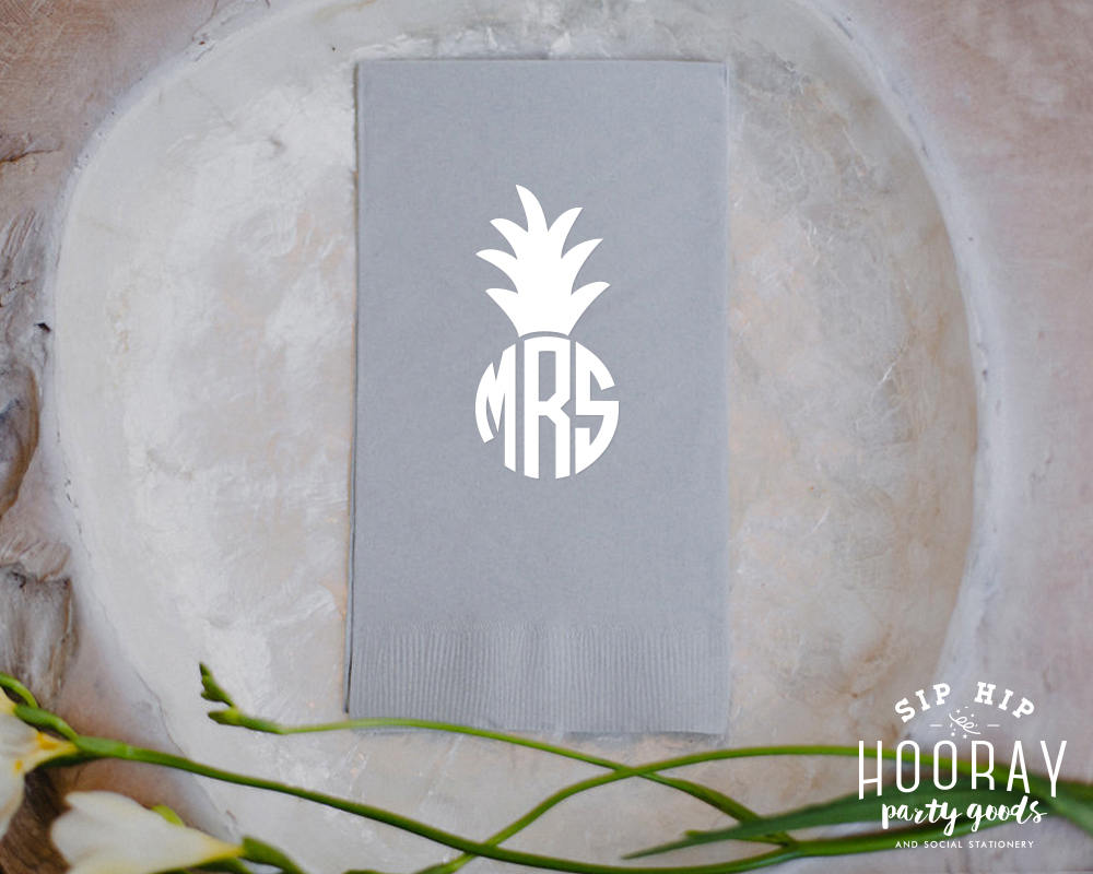Pineapple Initials Guest Towels #1443
