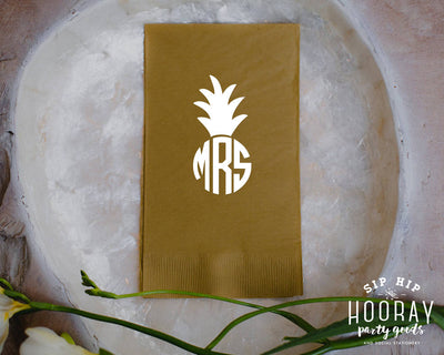 Pineapple Initials Guest Towels #1443