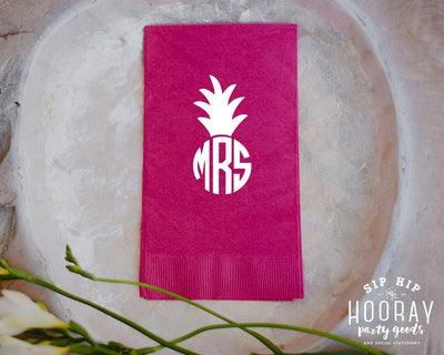 Pineapple Initials Guest Towels #1443