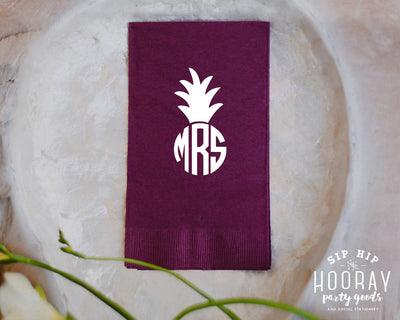 Pineapple Initials Guest Towels #1443