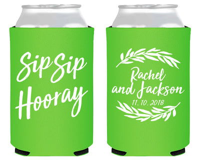 Sip Sip Hooray Floral Engagement Can Coolers #1846